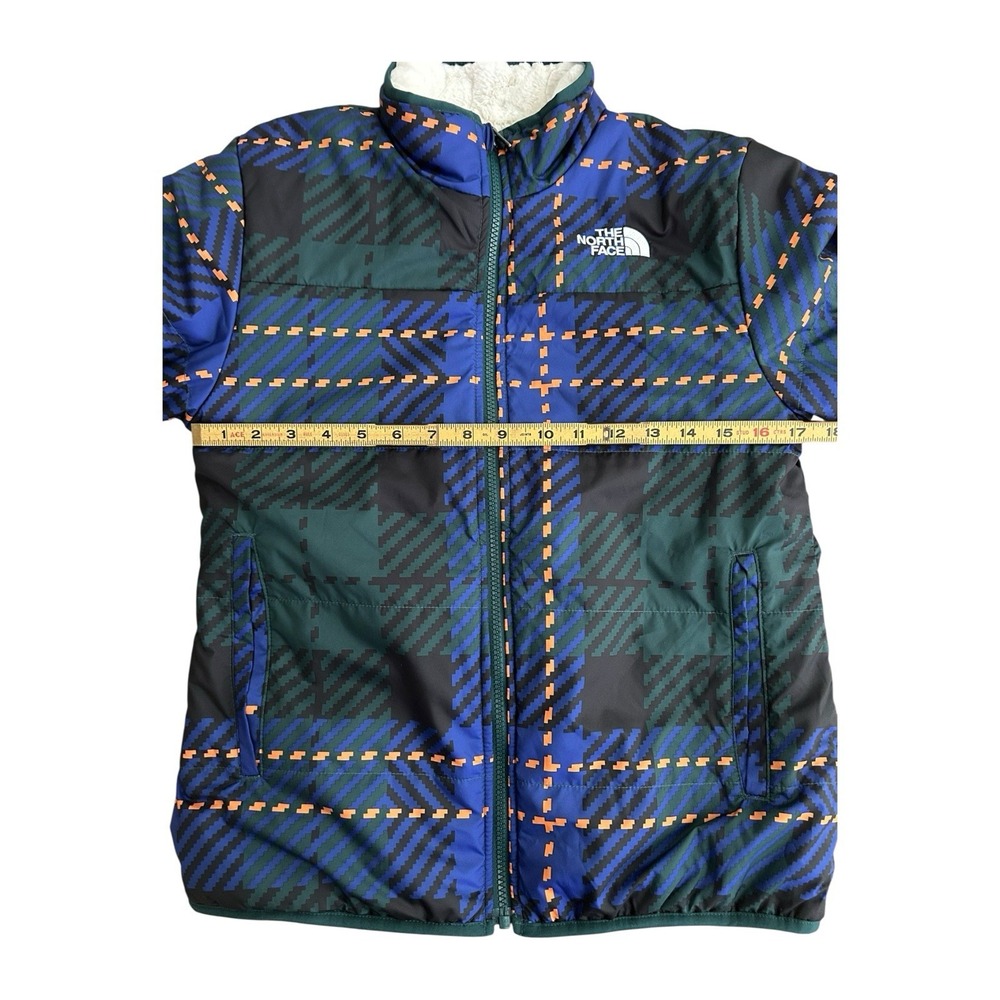 North Face Girls XL Reversible Plaid Printed Mossbud Swirl Jacket Ski Jacket - Picture 6 of 13